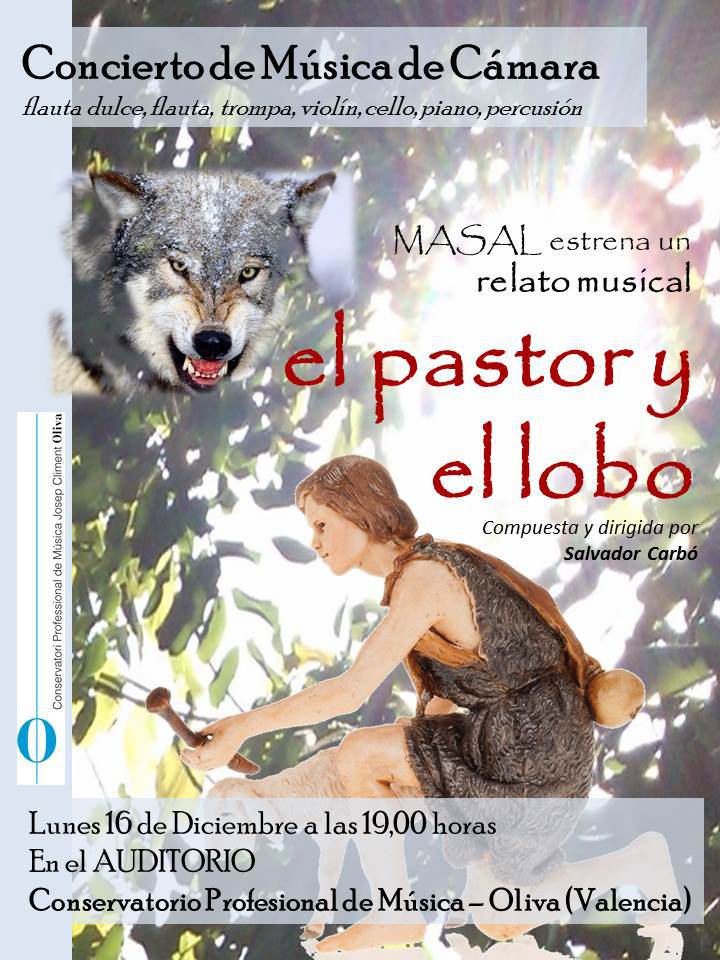 El Pastor y el Lobo: cartel del estreno de la versión para grupo de cámara.