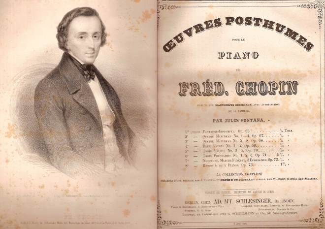 Edición póstuma de algunas obras de Chopin por J. Fontana